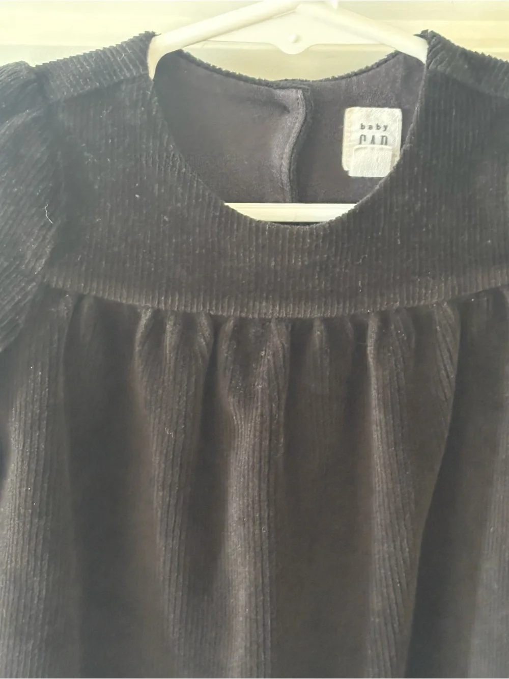 GAP Girls' Black Ribbed Velour Dress Size 18-24M